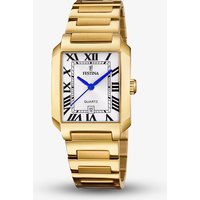 Festina Ladies On The Square Gold Plated White Square Dial Watch F20680/1