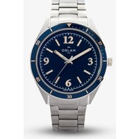 Orlam Mens Twilight Blue Dial Silver Bracelet Watch ORSSBCR005