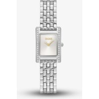 BOSS Ladies Lucy Precious Silver Tone Crystal Rectangle Watch 1502816