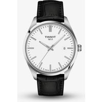 Tissot Mens PR 100 White Dial Black Leather Strap Watch T150.410.16.011.00
