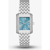 Michael Kors Emery Silver Tone Crystal Pave Blue Dial Watch MK4829