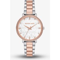 Michael Kors Women's Pyper White Dial Three-Hand Two-Tone Stainless Steel Bracelet Watch