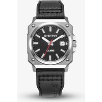G-STAR Mens Cube Black Leather Strap Watch GSW.508.01