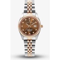 Jacques du Manoir Ladies Inspiration Elegance Brown Dial Two Tone Stainless Steel Bracelet Watch JWL01202