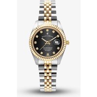 Jacques du Manoir Ladies Inspiration Elegance Black Dial Two Tone Stainless Steel Bracelet Watch JWL01207