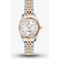 Jacques du Manoir Ladies Inspiration Elegance Silver Dial Rose Gold Two Tone Bracelet Watch NRO.24