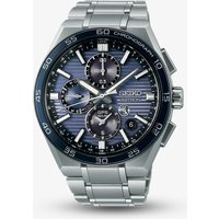 Seiko Astron Slate Blue Dial GPS Solar Dual-Time Chronograph Stainless Steel Bracelet Watch