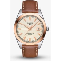 Tissot Gentleman 18k Rose Gold Powermatic 80 Silicium Leather Strap Watch T927.407.46.261.00