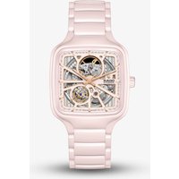 Rado Ladies True Square Pink Skeleton Dial Watch R27183012