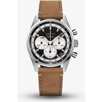 Zenith Mens Chronomaster Original Brown Leather Strap Watch 03.3200.3600/21.C903