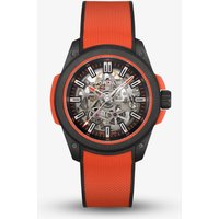 NORQAIN Wild One Skeleton Coral Orange Rubber Strap Watch N3000.07Q31.B13.R01