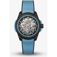 NORQAIN Wild One Skeleton Sky Blue Rubber Strap Watch N3001.07Q02.B02.R01