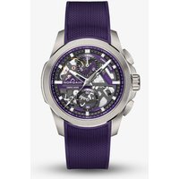 NORQAIN Independence Skeleton Chrono Purple Rubber Strap Watch N3200.40T03.P01.R01