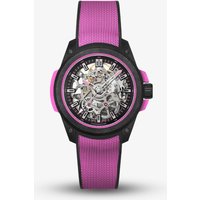 NORQAIN Wild One Skeleton Hyper Pink Rubber Strap Watch N3001.07Q04.B03.R01