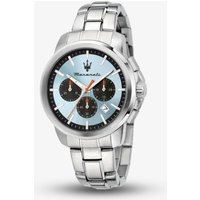 Maserati Successo Men's Light Blue Chronograph Stainless Steel Bracelet Watch