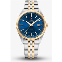 Swiss Military Mens Elegant Two-Tone Blue Dial Watch SM34065.09