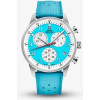 Swiss Military Mens Minimalist Chronograph Light Blue Dial Rubber Strap Watch SM34114.15