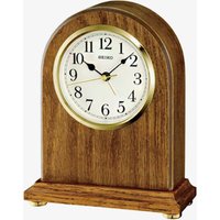 Seiko Clocks Light Brown Oak Wooden Mantel Clock QXE031B