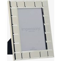 Impressions Silver Plated Tile Pattern 4x6 Photo Frame FS21446