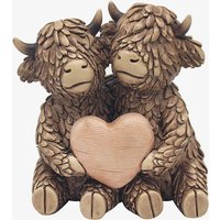 Hughie Highland Cow Heart Sitting Ornament - One Size / Multi