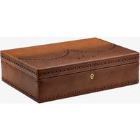 WOLF Brogue 10 Piece Burnished Brown Watch Box 441006