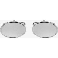 Sterling Silver Lined Edge Oval Engravable Cufflinks 70-7016