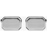 Sterling Silver Cut Corner & Lined Edge Rectangular Engravable Cufflinks 70-7019
