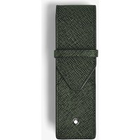 Montblanc Sartorial Tweed Green Leather Double Pen Pouch 220355
