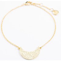Rachel Galley Gold Plated Hammered Moon Chain Bracelet 3168989