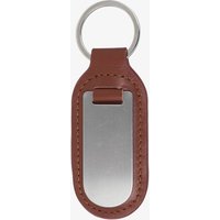Brown Leather and Stainless Steel Engravable Keyring K-23