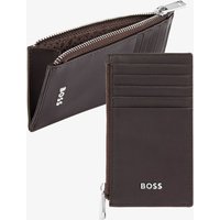 BOSS Classic Smooth Brown Zip Card Holder Wallet HLK503Y