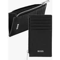 BOSS Classic Grained Black Zip Card Holder Wallet HLK518A