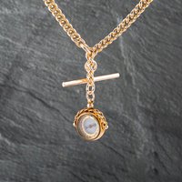 Second Hand 9ct Yellow Gold Compass Detail 16 Inch T-Bar Curb Chain 41041581