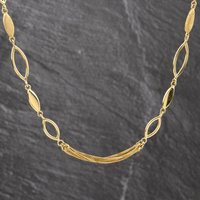 Second Hand 9ct Yellow Gold Marquise Shaped Linked 25 Inch Fancy Chain 41041915