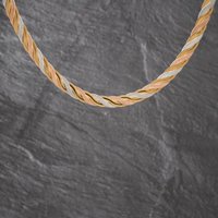 Second Hand 9ct Three Colour Gold Braided 17 Inch Herringbone Chain 41041916