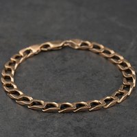Second Hand 9ct Yellow Gold 8.5 Inch Curb Chain Bracelet 41081342