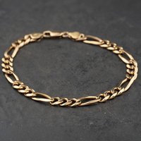 Second Hand 9ct Yellow Gold 8.5 Inch Figaro Chain Bracelet 41081344