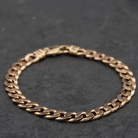 Second Hand 9ct Yellow Gold 8.5 Inch Curb Chain Bracelet 41081348