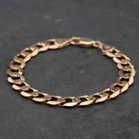 Second Hand 9ct Yellow Gold 8 Inch Curb Chain Bracelet 41081349