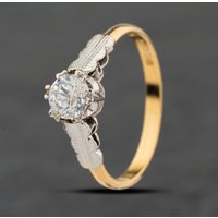 Second Hand 18ct Yellow Gold Cubic Zirconia Solitaire Ring 41104103