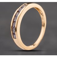 Second Hand 9ct Yellow Gold Tanzanite Half Eternity Ring 41104216