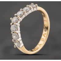 Second Hand 9ct Yellow Gold Cubic Zirconia Half Wishbone Ring 41104231