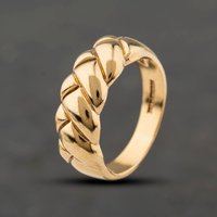 Second Hand 9ct Yellow Gold Plaited Dress Ring 41104451