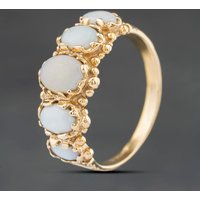 Second Hand 9ct Yellow Gold Opal Five Stone Ring 41104545