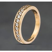Second Hand 9ct Yellow Gold Cubic Zirconia Half Eternity Ring 41104547