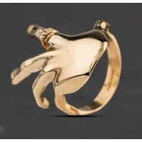 Second Hand 9ct Yellow Gold Cubic Zirconia Hand Dress Ring 41104631