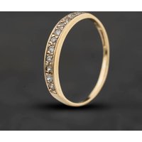 Second Hand 9ct Yellow Gold Cubic Zirconia Half Eternity Ring 41104676