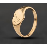 Second Hand 9ct Yellow Gold Heart Signet Ring 41104690