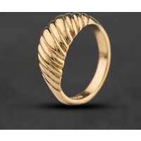 Second Hand 9ct Yellow Gold Graduated Striped Dress Ring 41104691