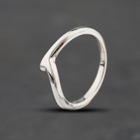 Second Hand 9ct White Gold Half Wishbone Twist Ring 41104764